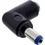 InLine DC Adapter 5.5x2.1mm DC plug male/female angled Universal Black