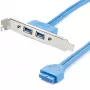 StarTech.com 2 Port USB 3.0 A Female Slot Plate Adapter, IDC, USB 3.2 Gen 1 (3.1 Gen 1), Blue, Stainless steel, 0.5 m, CE, REACH, 500 mm