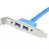 StarTech.com 2 Port USB 3.0 A Female Slot Plate Adapter, IDC, USB 3.2 Gen 1 (3.1 Gen 1), Blue, Stainless steel, 0.5 m, CE, REACH, 500 mm