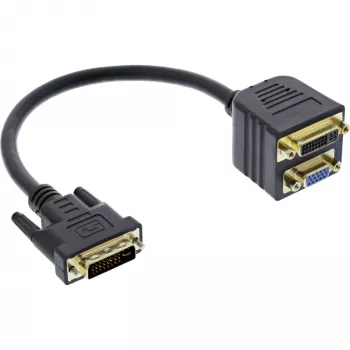 DVI-I Adapter Cable InLine 17301 DVI-I male / DVI-I female + S-VGA female