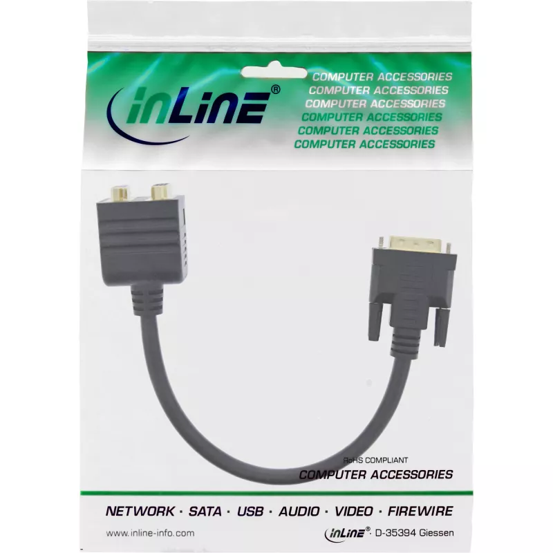 DVI-I Adapter Cable InLine 17301 DVI-I male / DVI-I female + S-VGA female