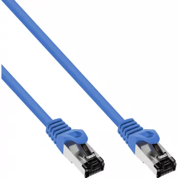 InLine Patch Cable S/FTP PiMF Cat.8.1 halogen free 2000MHz blue, 0.5m