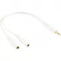 InLine Stereo Y cable 3.5mm stereo M to two 3.5mm stereo F white/golden, 0.1m