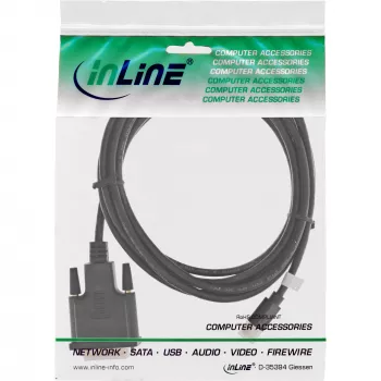 InLine Mini DisplayPort male to DVI-D 24+1 male cable, black/gold, 1.5m