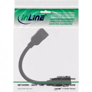 InLine HDMI Keystone adapter cable 4K/60Hz, HDMI A female/female, black, 0.2m