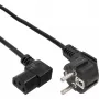 InLine power cable, CEE 7/7 angled / 3pin IEC C13 male angled, 1.8m