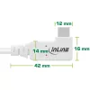 InLine USB4 cable, USB-C, one side angled, PD 240W, 8K60Hz, TPE, white, 2m
