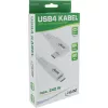 InLine USB4 cable, USB-C, one side angled, PD 240W, 8K60Hz, TPE, white, 2m