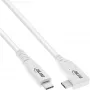 InLine USB4 cable, USB-C, one side angled, PD 240W, 8K60Hz, TPE, white, 0.5m