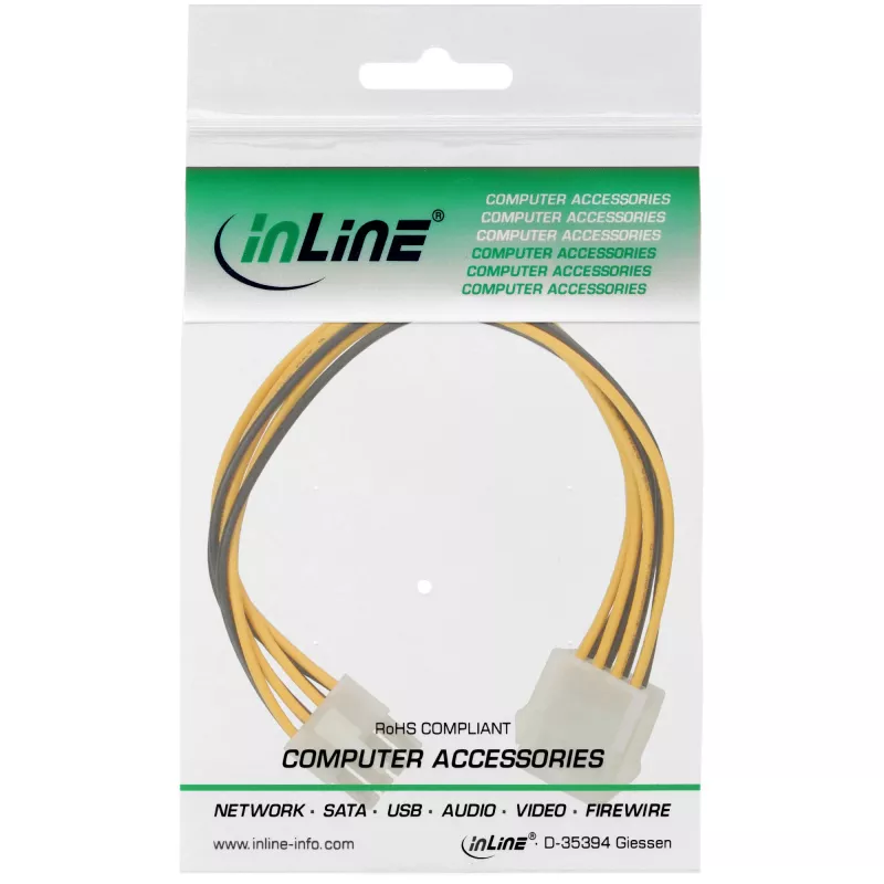 InLine Power Cable internal 8 Pin male / female 0.20m