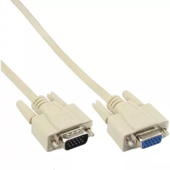 InLine VGA Cable 15 HD male / female beige 5m