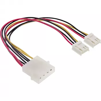 InLine Internal Power Y-Cable 1x 5.25 inch Molex / 2x 3.5 inch Floppy 0.20m
