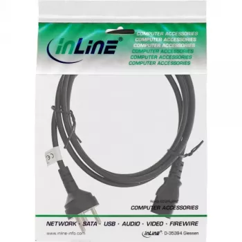 InLine power cable Denmark Type K male / 3pin IEC C13 male, 1.8m