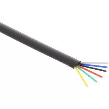 InLine Modular Cable 6 wire ribbon Cable black 100m ring