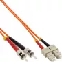 InLine Fiber Optical Duplex Cable SC/ST 50/125µm OM2 15m, 15 m, OM2, 2x SC, 2x ST