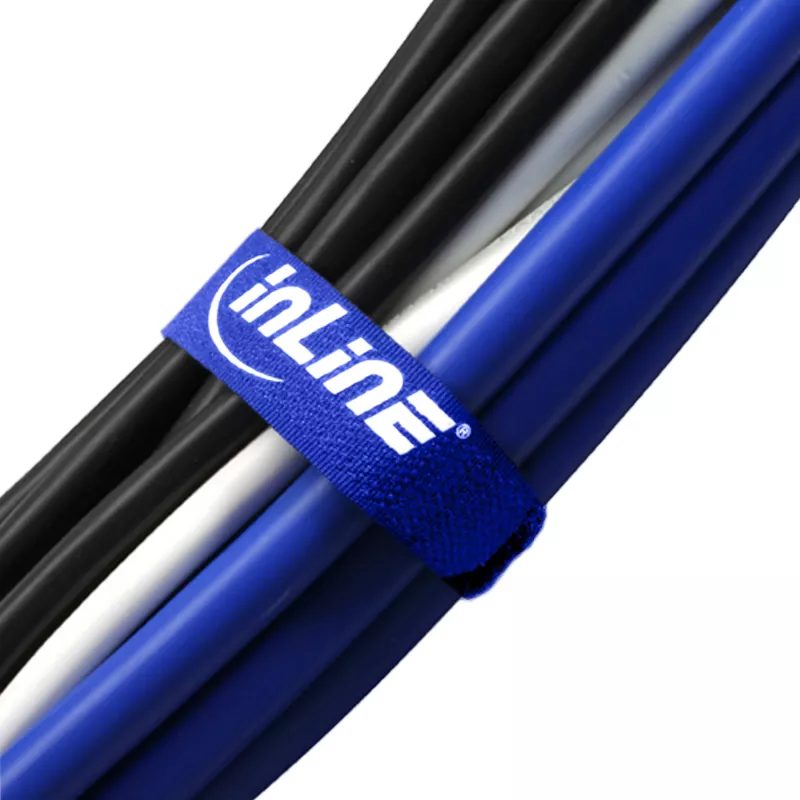 InLine Cable Strips hook-and-loop 20 x 400mm 10 pcs. blue