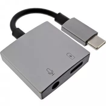 InLine USB-C Audio Adapter Cable, USB-C to 3.5mm Jack + PD 30W