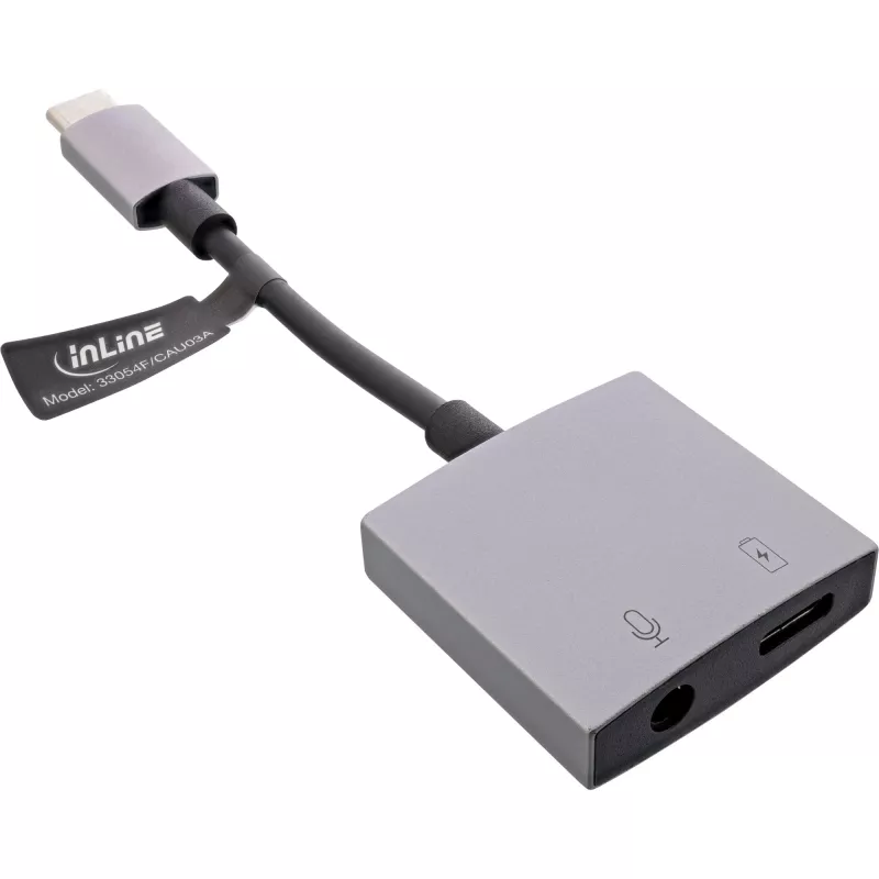 InLine USB-C Audio Adapter Cable, USB-C to 3.5mm Jack + PD 30W