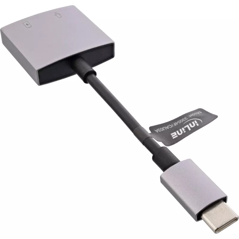 InLine USB-C Audio Adapter Cable, USB-C to 3.5mm Jack + PD 30W