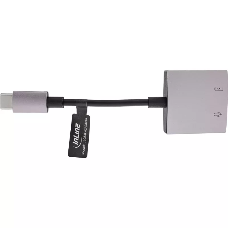 InLine USB-C Audio Adapter Cable, USB-C to 3.5mm Jack + PD 30W