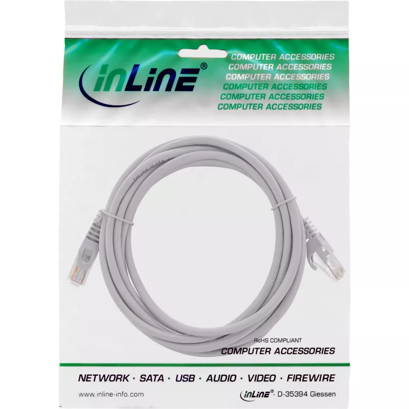 InLine Patch Cable U/UTP Cat.5e grey 3m