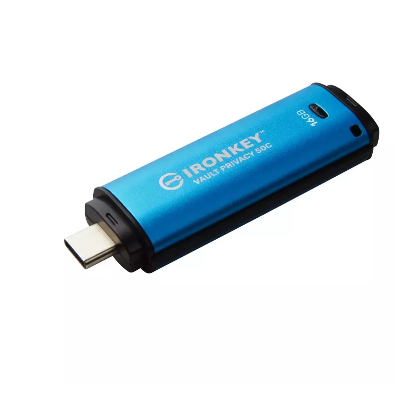 Kingston Technology IronKey 16GB USB-C Vault Privacy 50C AES-256 Encrypted, FIPS 197