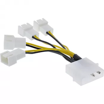 Power Adapter Cable Molex InLine 33341A 0.05m 4x Fan Connector