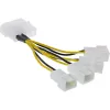 Power Adapter Cable Molex InLine 33341A 0.05m 4x Fan Connector