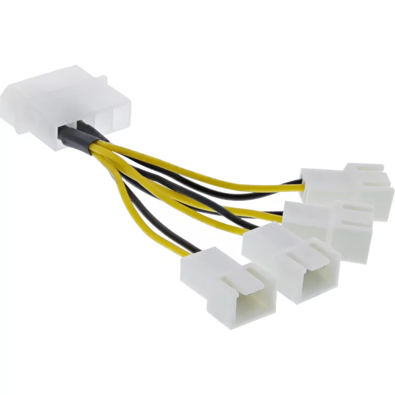 Power Adapter Cable Molex InLine 33341A 0.05m 4x Fan Connector