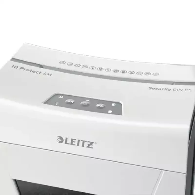 Paper Shredder LEITZ IQ Protect Premium 6M P5 — Micro-cut, 18 L, Touch control, 351×204×355 mm