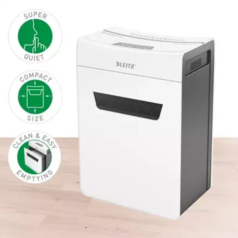 Paper Shredder LEITZ IQ Protect Premium 6M P5 — Micro-cut, 18 L, Touch control, 351×204×355 mm