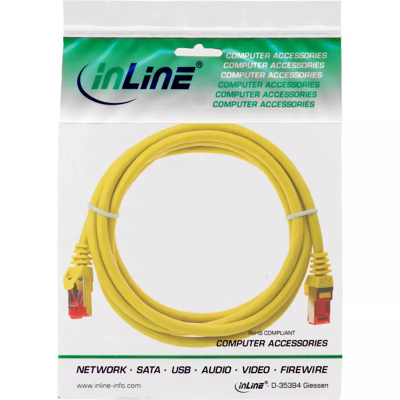 InLine Patch Cable S/FTP PiMF Cat.6 250MHz PVC CCA yellow 1.5m