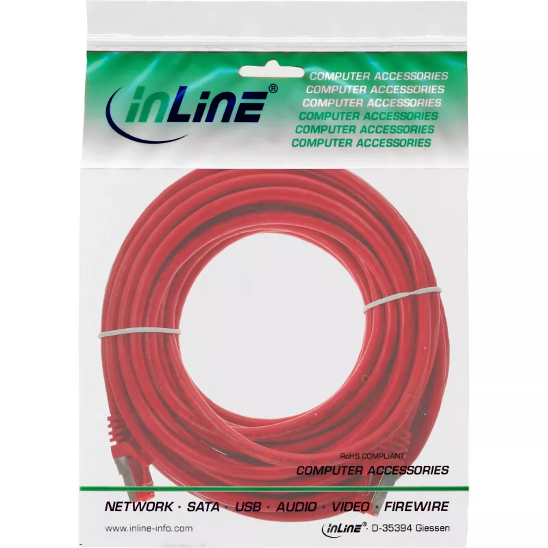 InLine Patch Cable S/FTP PiMF Cat.6 250MHz PVC CCA red 7.5m