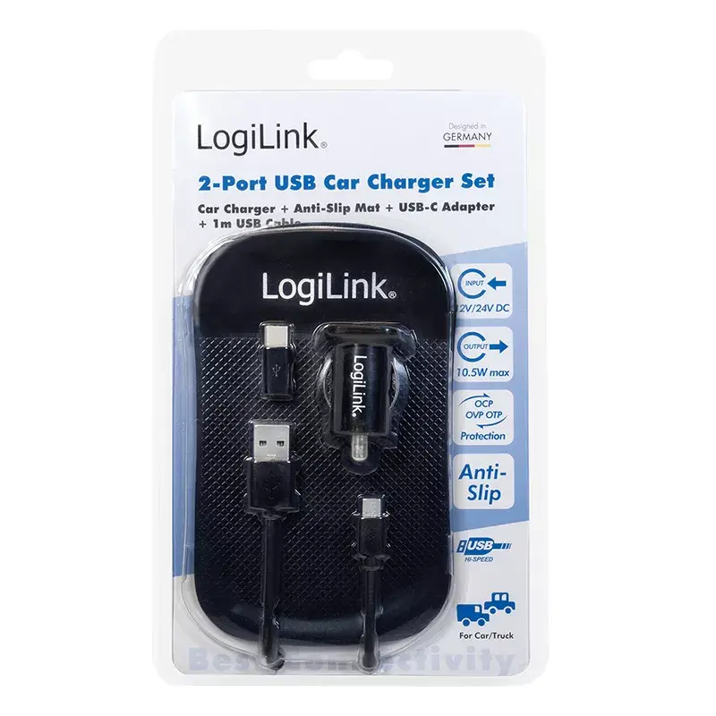 Mobile device charger LogiLink PA0204 Universal Black Cigar lighter Indoor 12/24V 2.1A