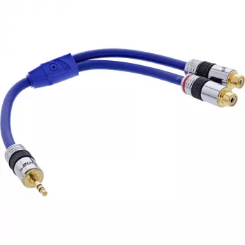 InLine Audio Cable Premium 2x RCA female / 3.5mm male gold plated 0.25m