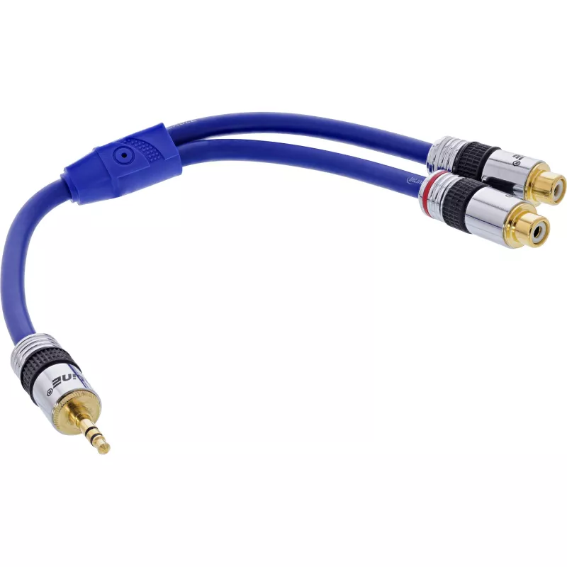InLine Audio Cable Premium 2x RCA female / 3.5mm male gold plated 0.25m
