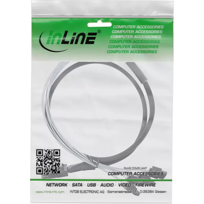 InLine SAS Cable Mini SAS SFF8087 to 4x SATA direct OCR 0.5m