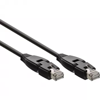 InLine 180° Patch Cable S/FTP PiMF Cat.6A 500MHz halogen free Copper black 1m