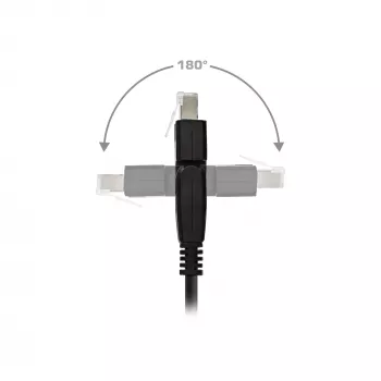 InLine 180° Patch Cable S/FTP PiMF Cat.6A 500MHz halogen free Copper black 1m