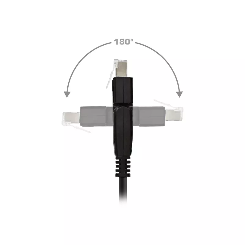 InLine 180° Patch Cable S/FTP PiMF Cat.6A 500MHz halogen free Copper black 1m