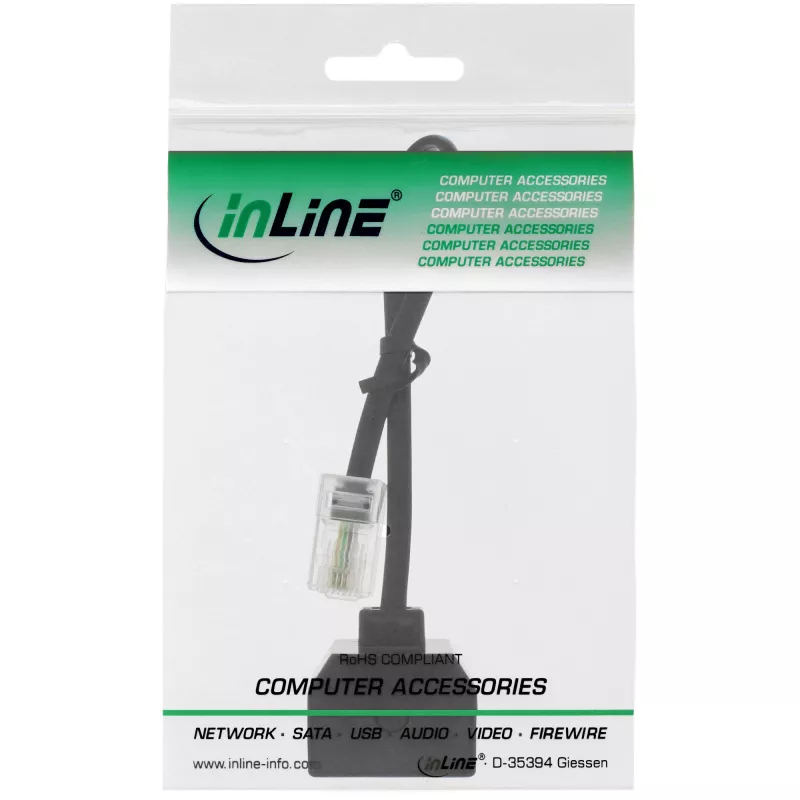 InLine ISDN splitter 1x RJ45 M / 2x RJ45 F, 8P4C without Resistors