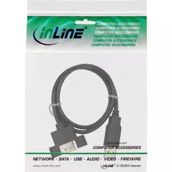 InLine 100pcs. Bulk-Pack USB 2.0 Cable A male to A female for slot bracket 0.6m