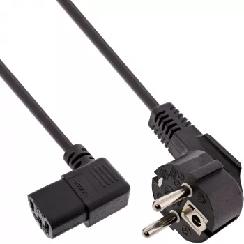 InLine 60pcs. Bulk-Pack Power Cable Type F angled C13 left angled black 0.5m