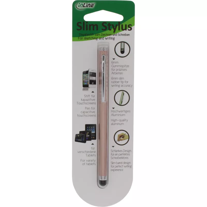 Stylus Pen InLine 55467G for Touchscreens Smartphone Tablet Pink