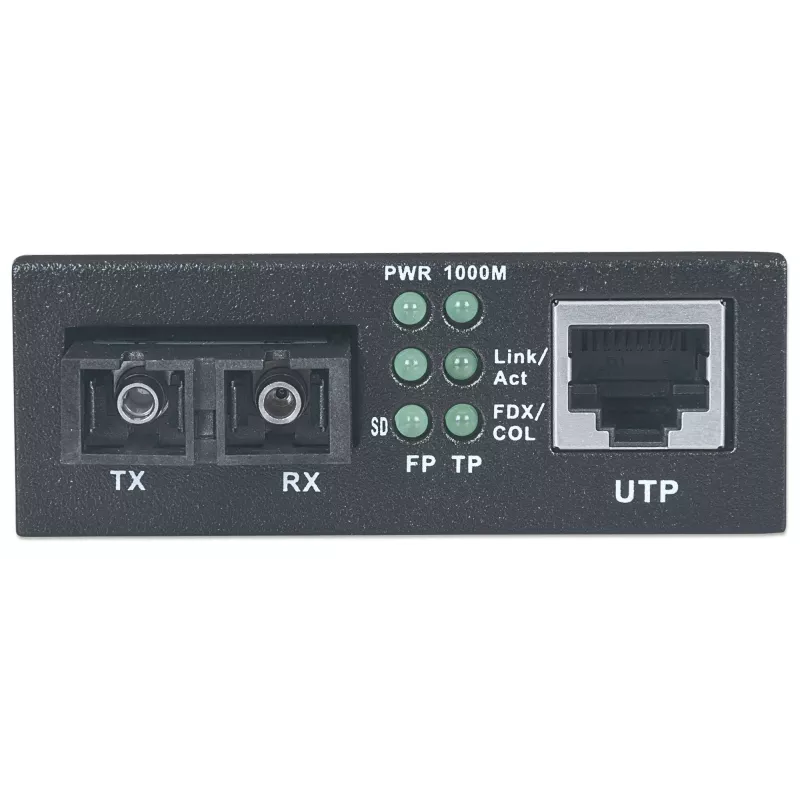 Intellinet Gigabit Ethernet Single Mode Media Converter, 10/100/1000Base-T to 1000Base-Lx (SC) Single-Mode, 20km