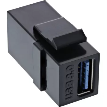 InLine USB 3.1 Snap-In module, USB-A F/F, black housing