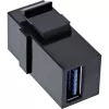 InLine USB 3.1 Snap-In module, USB-A F/F, black housing