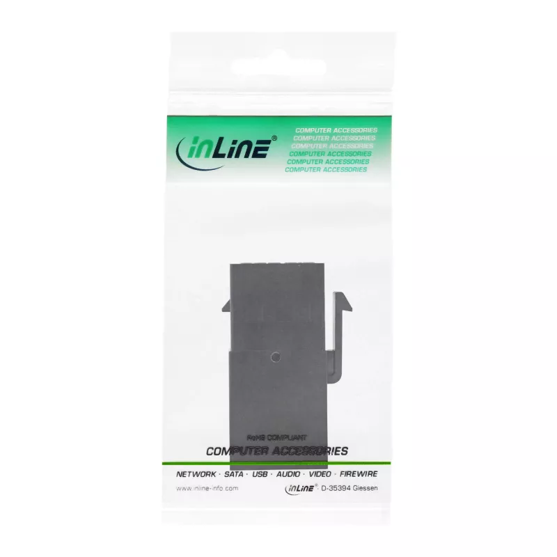 InLine USB 3.1 Snap-In module, USB-A F/F, black housing