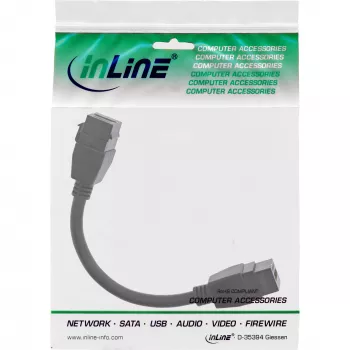 InLine HDMI 2x Keystone cable 4K/60Hz, HDMI A female/female, black, 0.2m