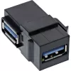 InLine USB 3.1 Snap-In module, USB-A F/F, 90° angled, black housing